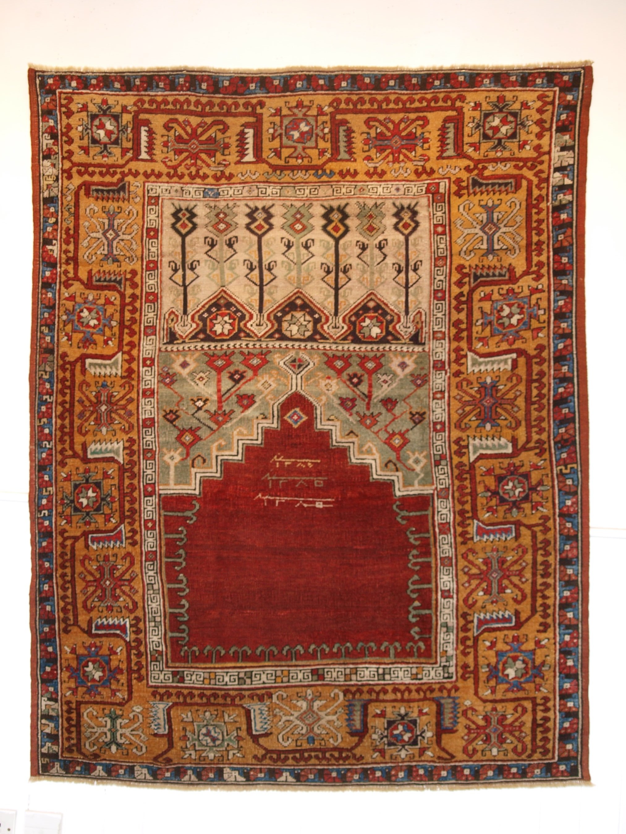 turkish konya ladik prayer rug back from turkey after restoration