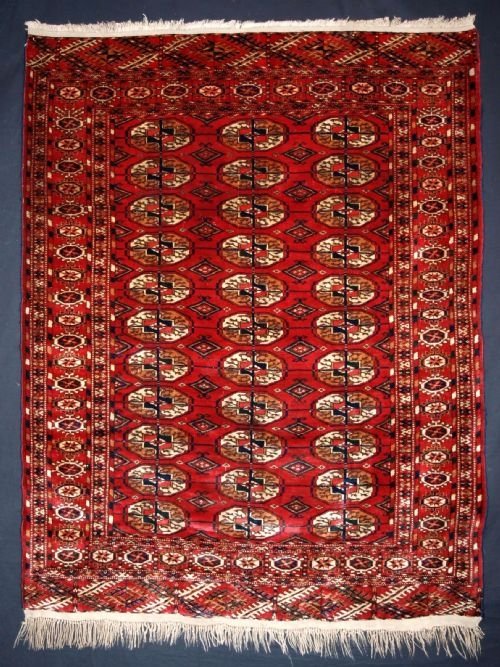 antique rug by the tekke turkmen full pile circa 1900
