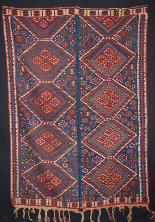 antique turkish van kilim woven in two parts circa 1920