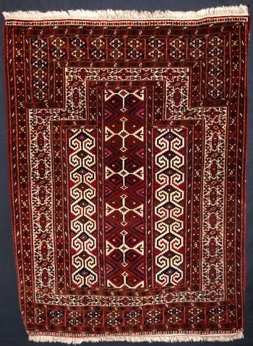 antique yomut turkmen prayer rug full pile circa 1920