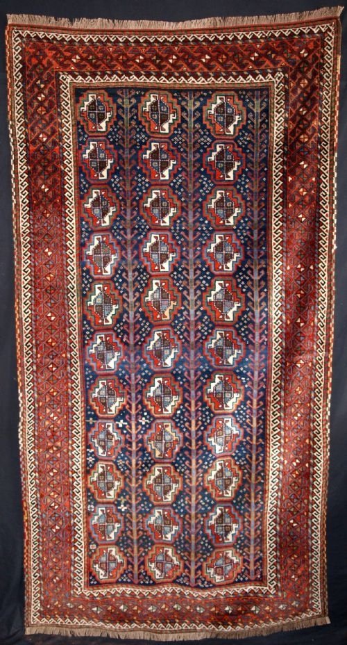antique kurdish kordi rug with turkmen guls circa 1900