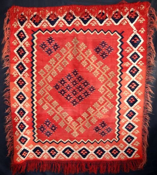 antique turkish sharkoy kilim very fine weave circa 1900