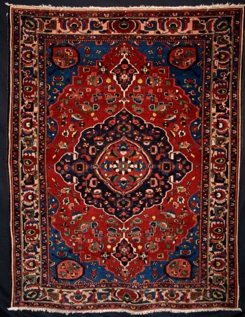 antique persian bakhtiari village rug superb c191020
