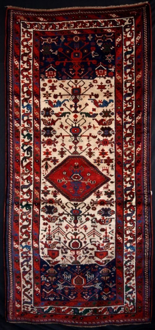 old afshar long rug tribal design circa 1920