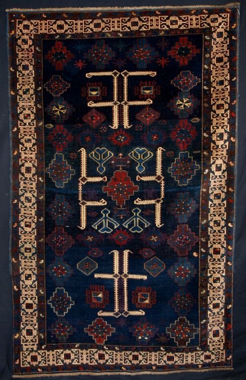 antique caucasian kuba rug with afshan design late 19th century