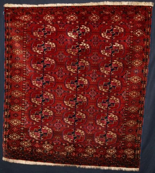 old tekke turkmen rug small square size circa 1920