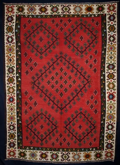 old turkish sarkoy kilim soft red colour circa 1930