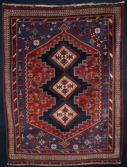 antique rug by the afshar tribe great design circa 1900
