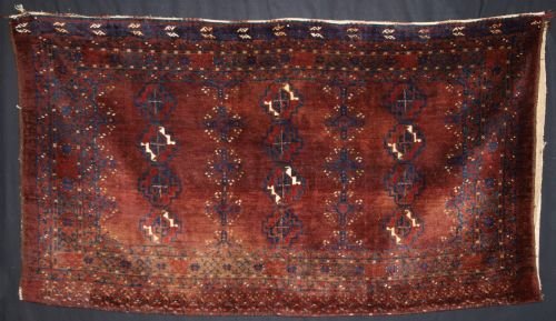 antique afghan turkmen chuval of large size complete plain weave back circa 190020