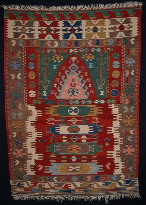 old anatolian turkish konya region prayer kilim great colours circa 40 years old