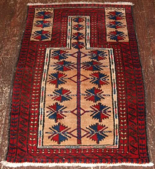 old afghan baluch prayer rug camel ground tree of life circa 1920