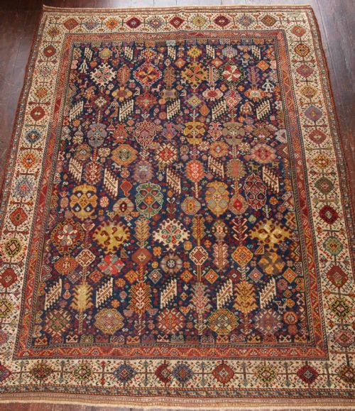 antique shekarlu qashqai rug superb drawing and colour 4th q 19th cent
