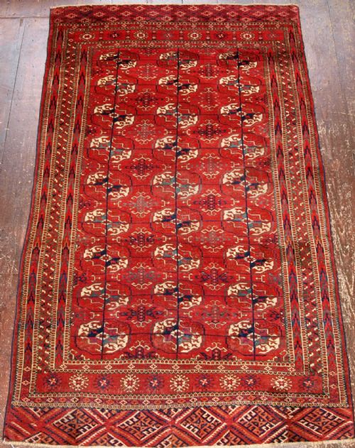 antique tekke turkmen dip khali rug superb red great drawing circa 1880