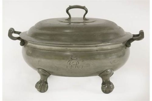 antique english pewter soup tureen king george iv coronation banquet service by thomas alderson circa 1821
