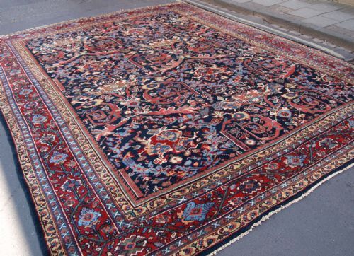 antique mahal carpet large size with stunning design colour circa 1900
