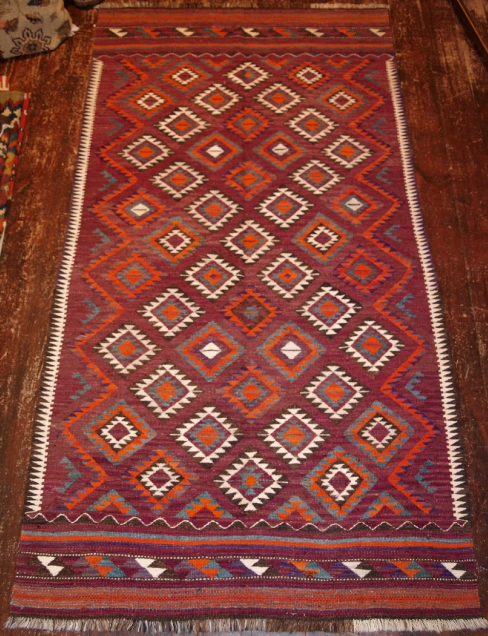 old afghan kilim traditional design colour perfect condition abt 40 yrs old