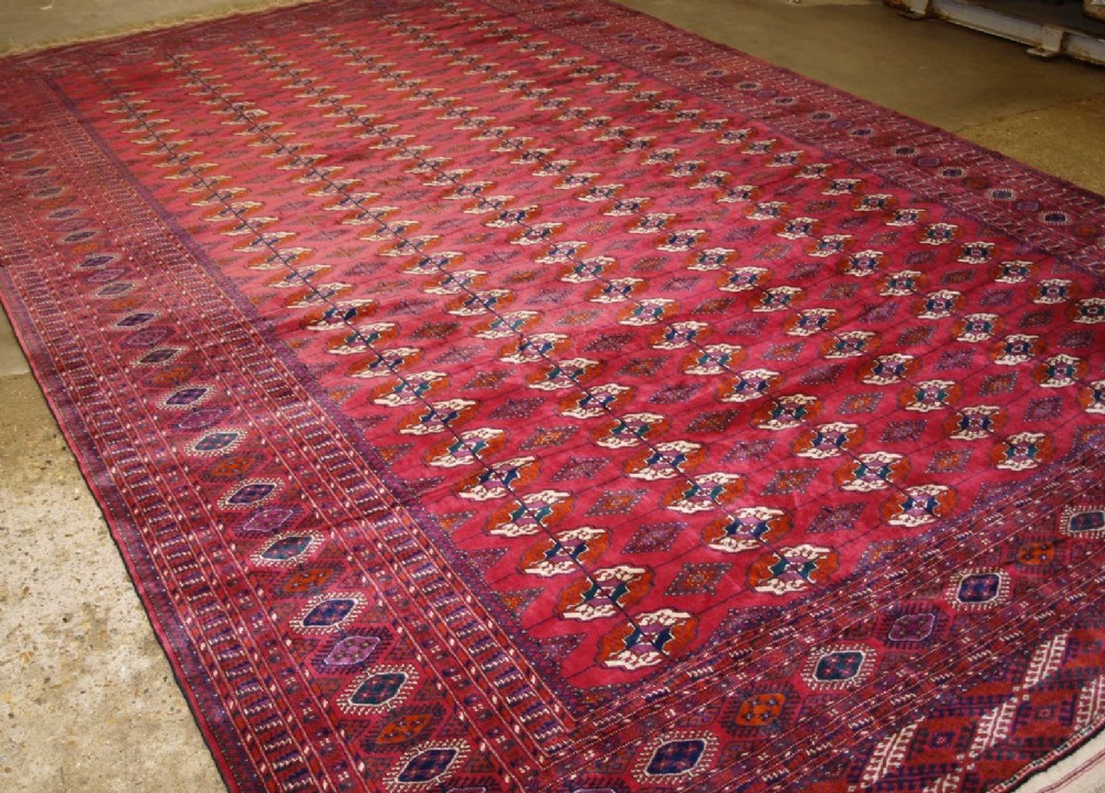 old turkmen carpet of very large size superb condition and colour circa 1920