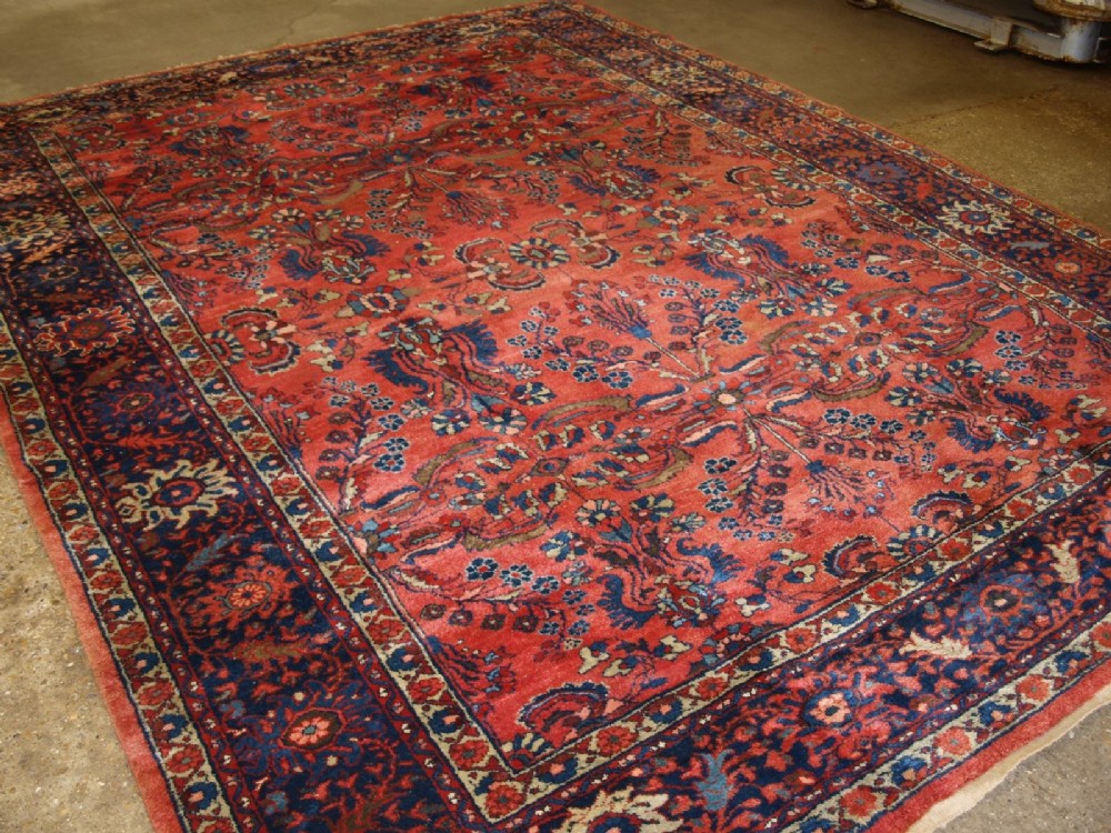 antique sarouk carpet wonderful colours design large size circa 1900