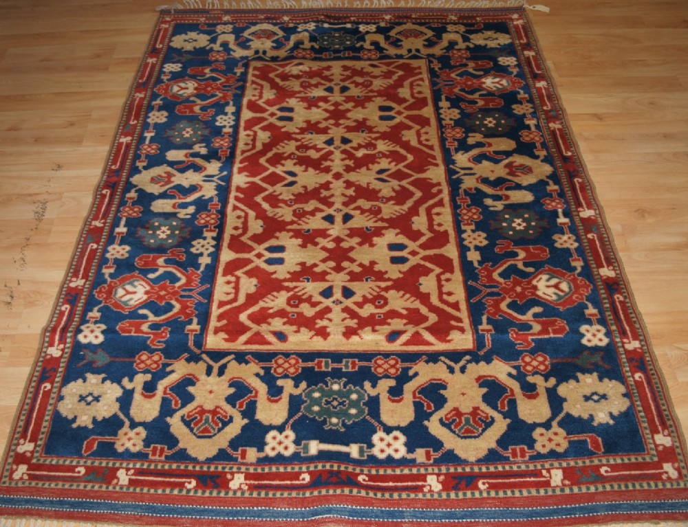 turkish lotto design rug modern copy of 18th century design