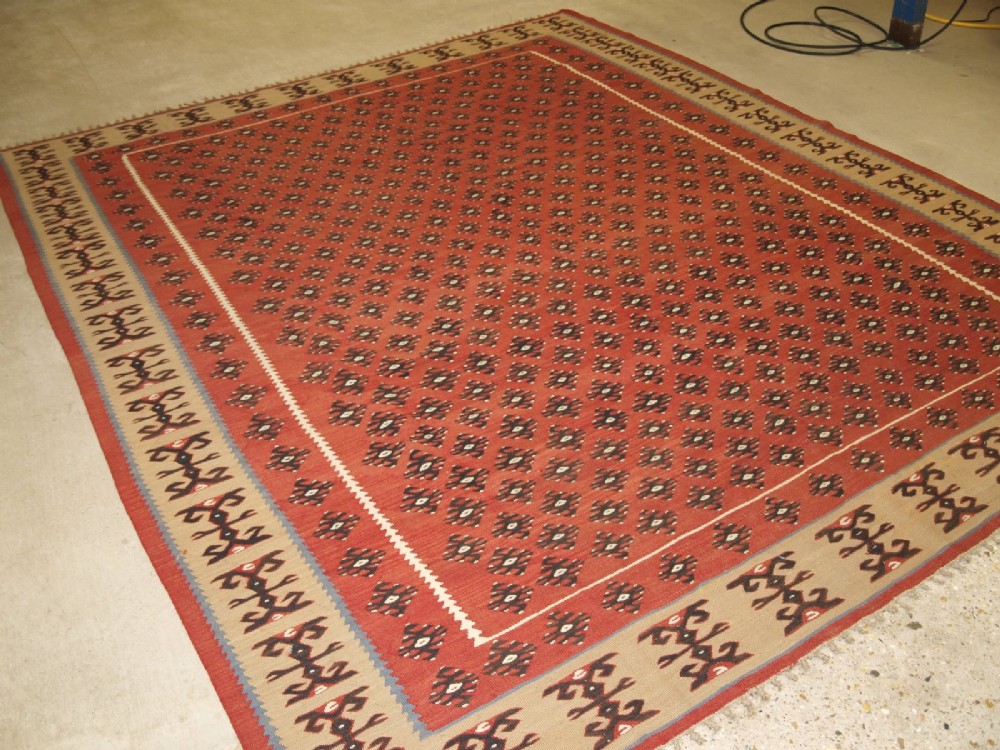 old turkish sharkoy kilim large size great border about 60 years old