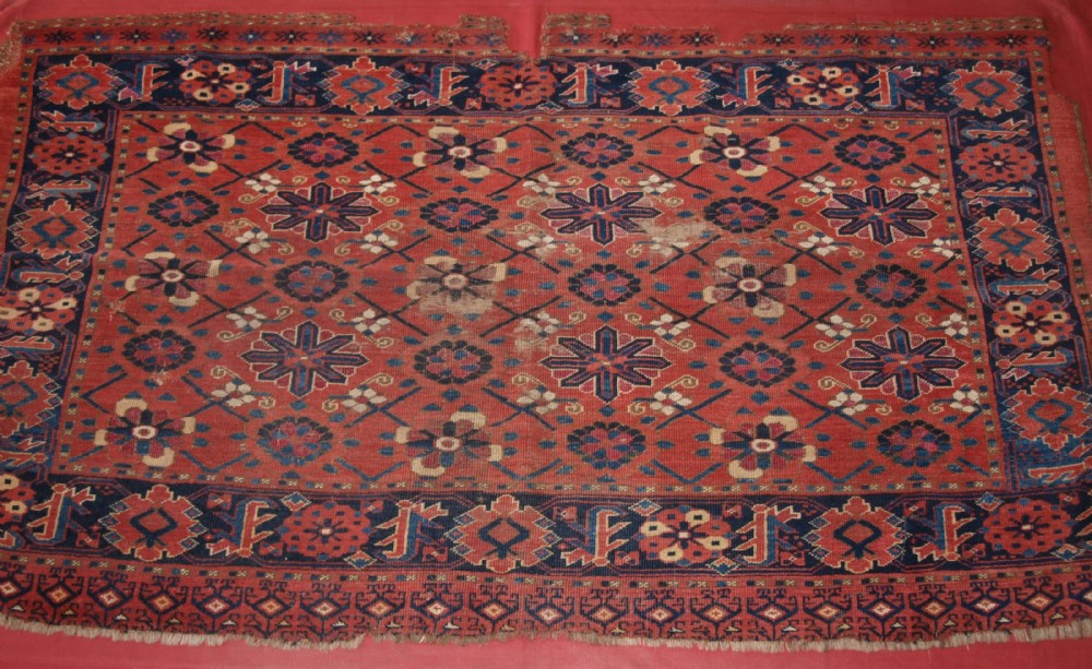 antique beshir turkmen chuval with mina khani design mid 19th century