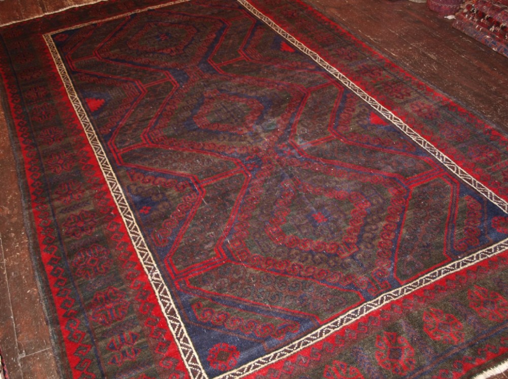 old afghan village rug traditional mushwani design about 80 years old