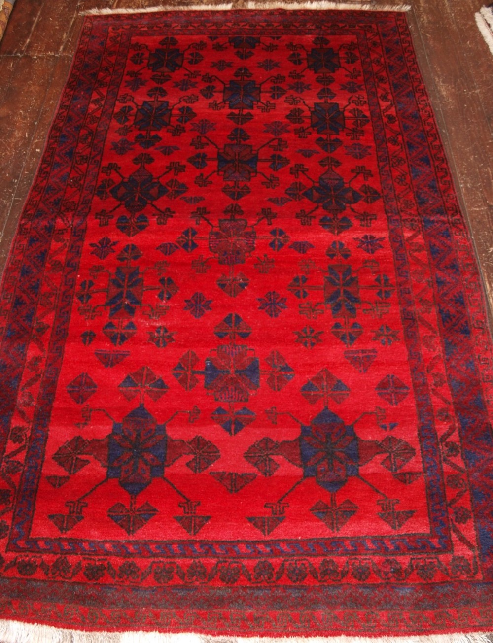 old afghan village rug tribal design bold colours about 60 years old