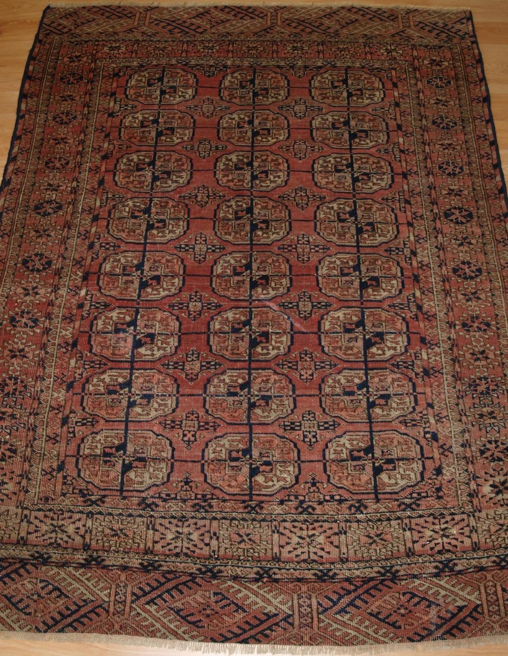 antique tekke turkmen small rug with soft colour circa 1900