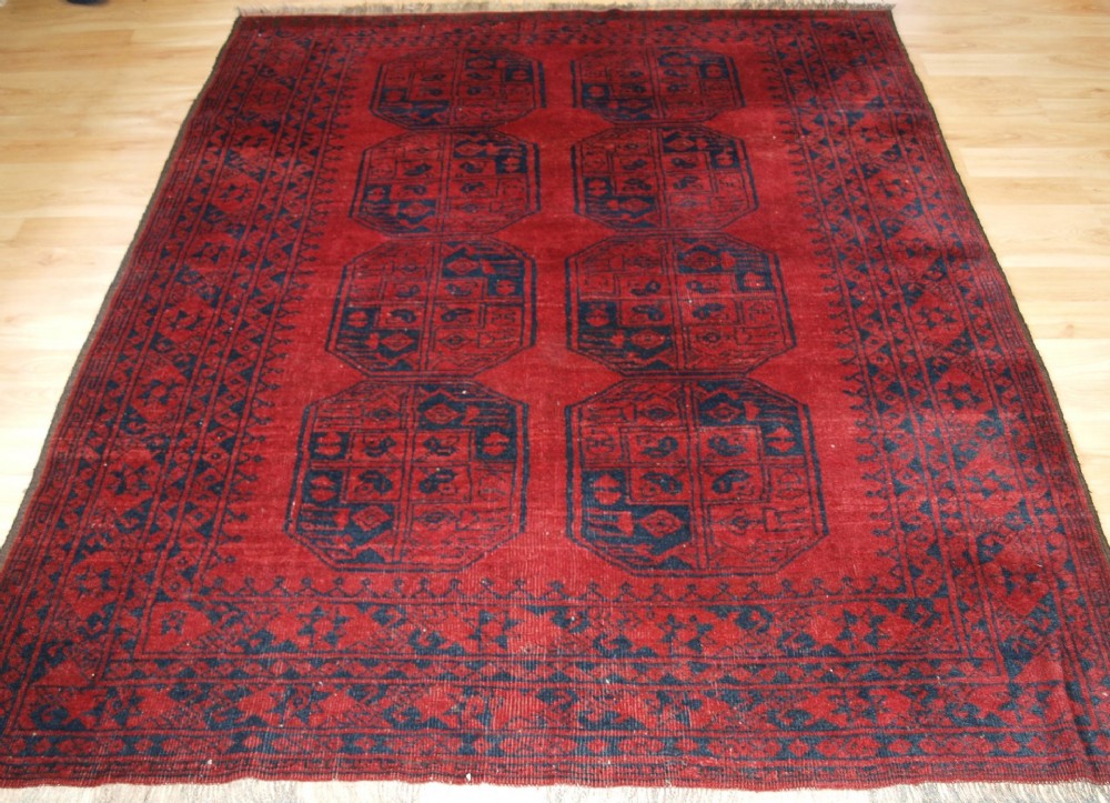 old afghan village rug traditional design with excellent colour circa 1920
