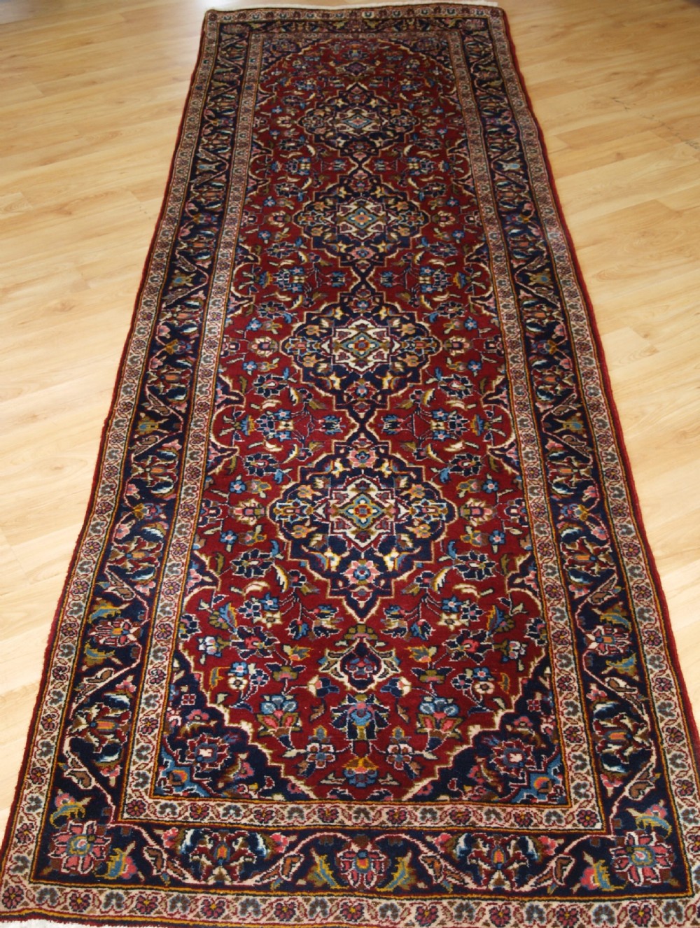 old kashan runner traditional design and colour good value circa 1920