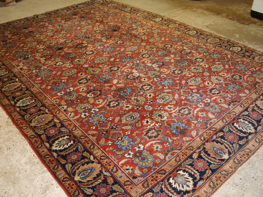 antique tabriz carpet all over design large size circa 1900