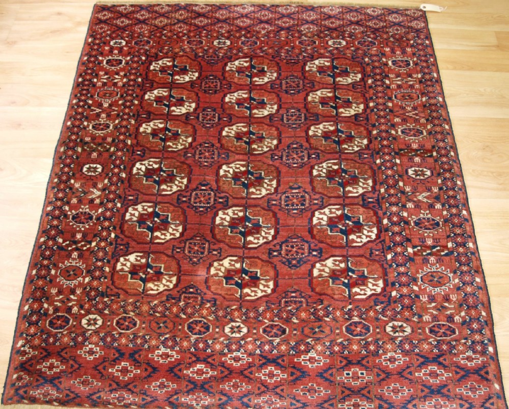 antique tekke turkmen dowry rug fine weave small square size circa 1900