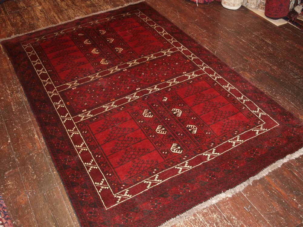 old afghan ersari rug of ensi design superb colour about 60 years old