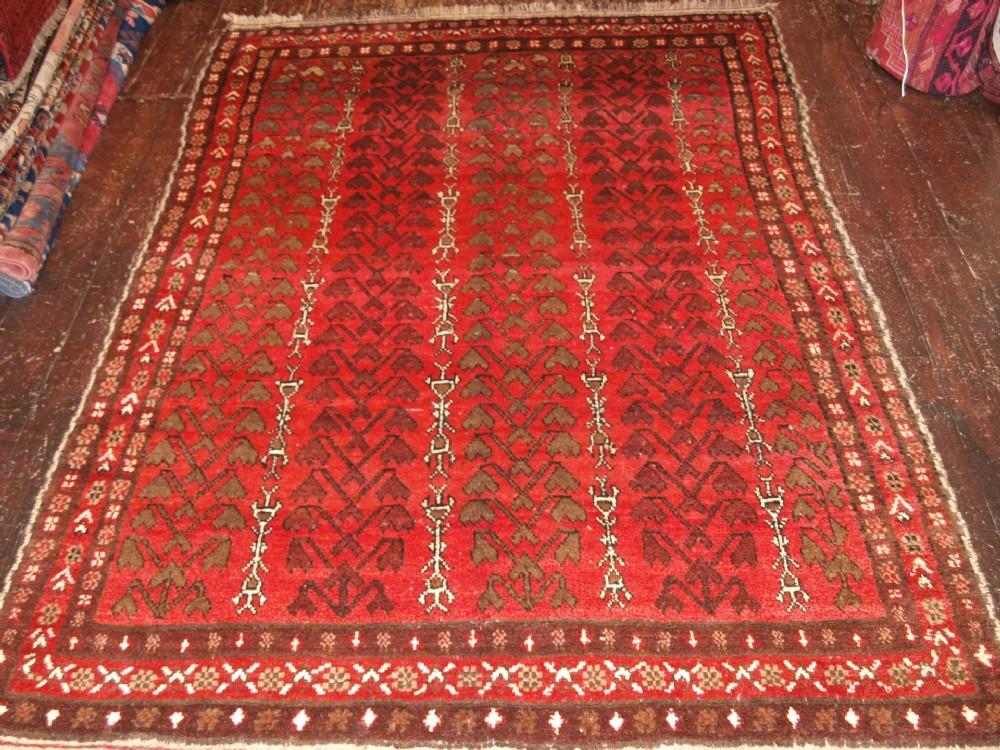 old afghan village rug of unusual design superb soft wool about 60 years old