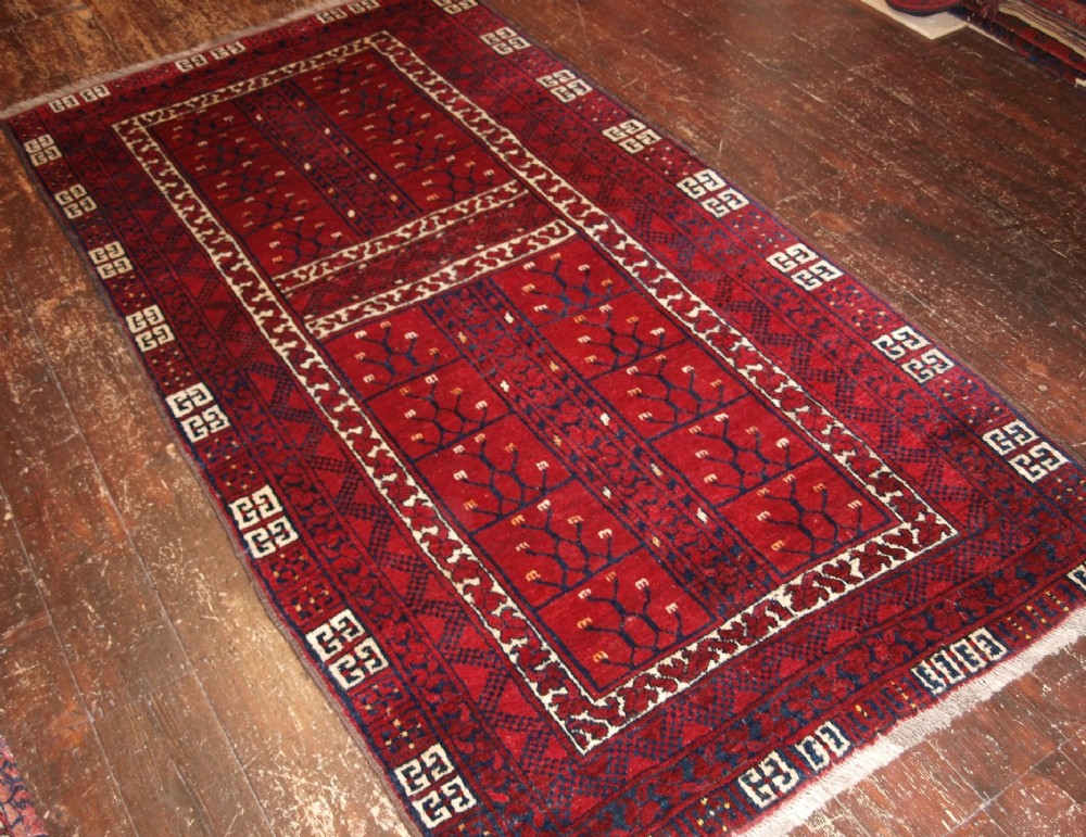 old afghan village rug of ensi design unusual size about 60 years old