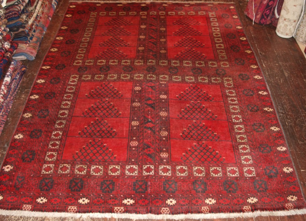 old afghan rug with ersari ensi design superb colour circa 1920