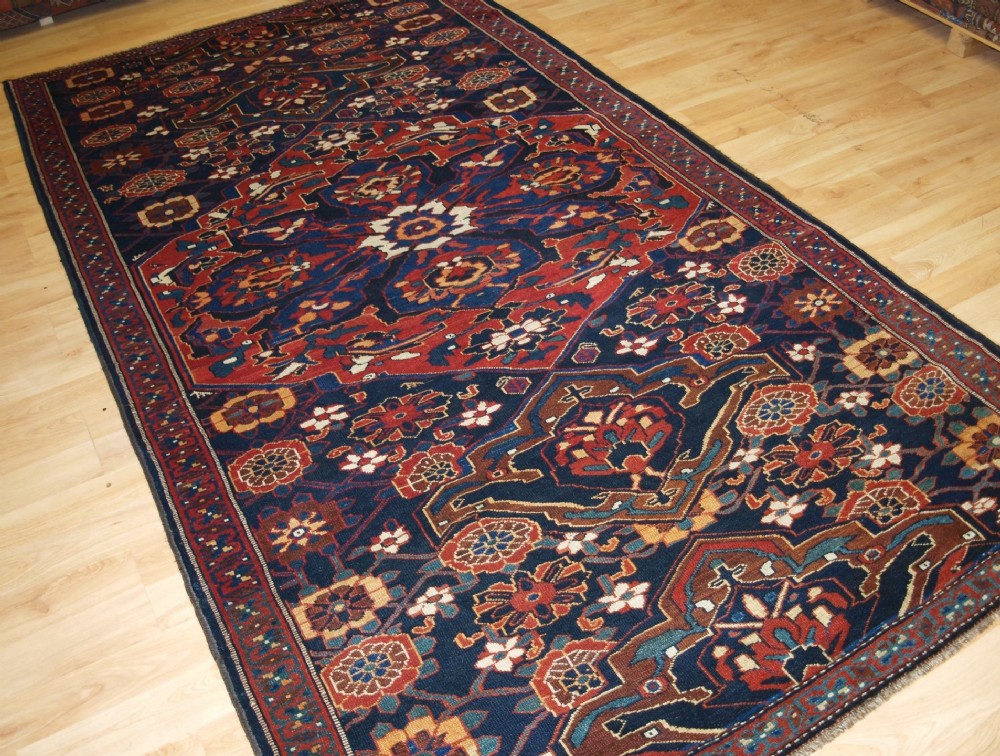 antique persian varamin region rug with large size mina khani design circa 1900