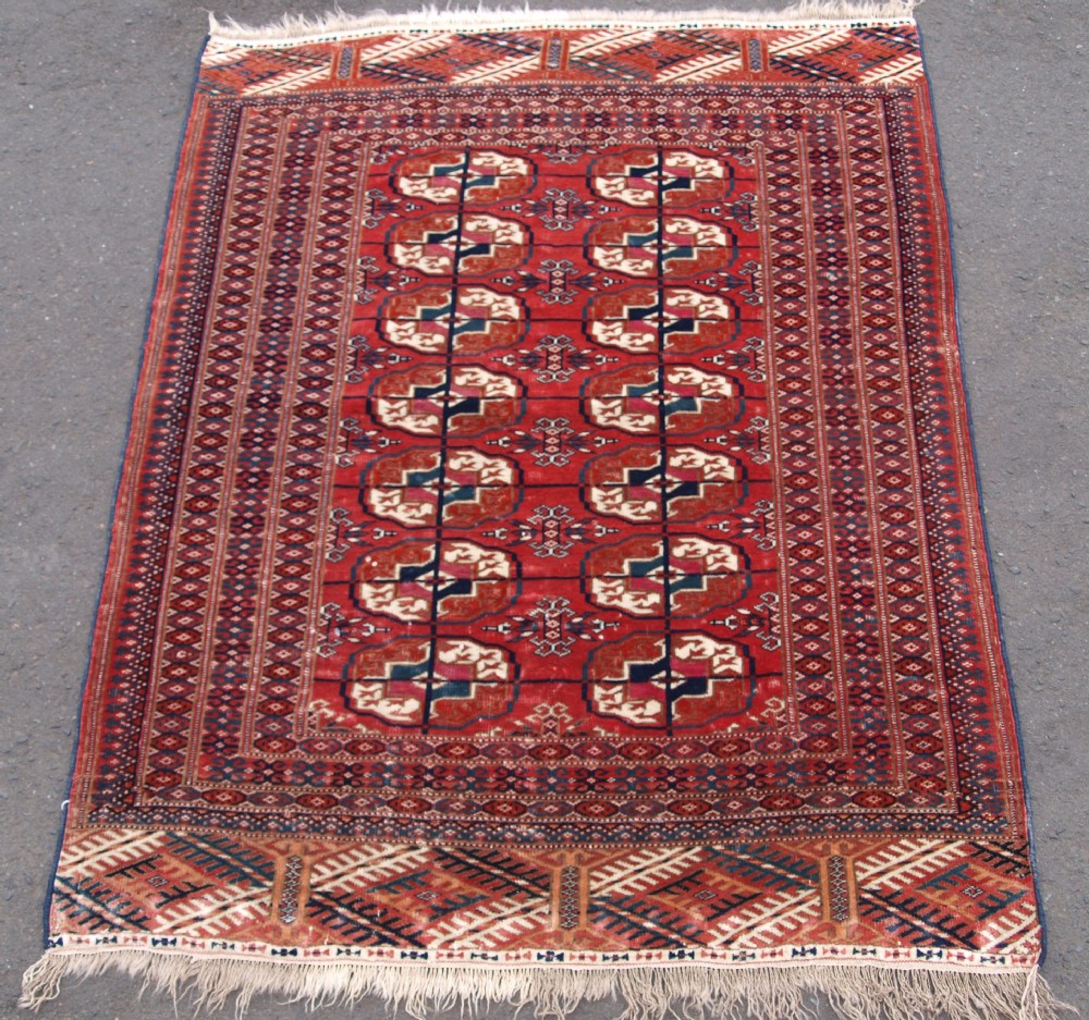 antique tekke turkmen rug of small size and very fine weave great colour circa 1900