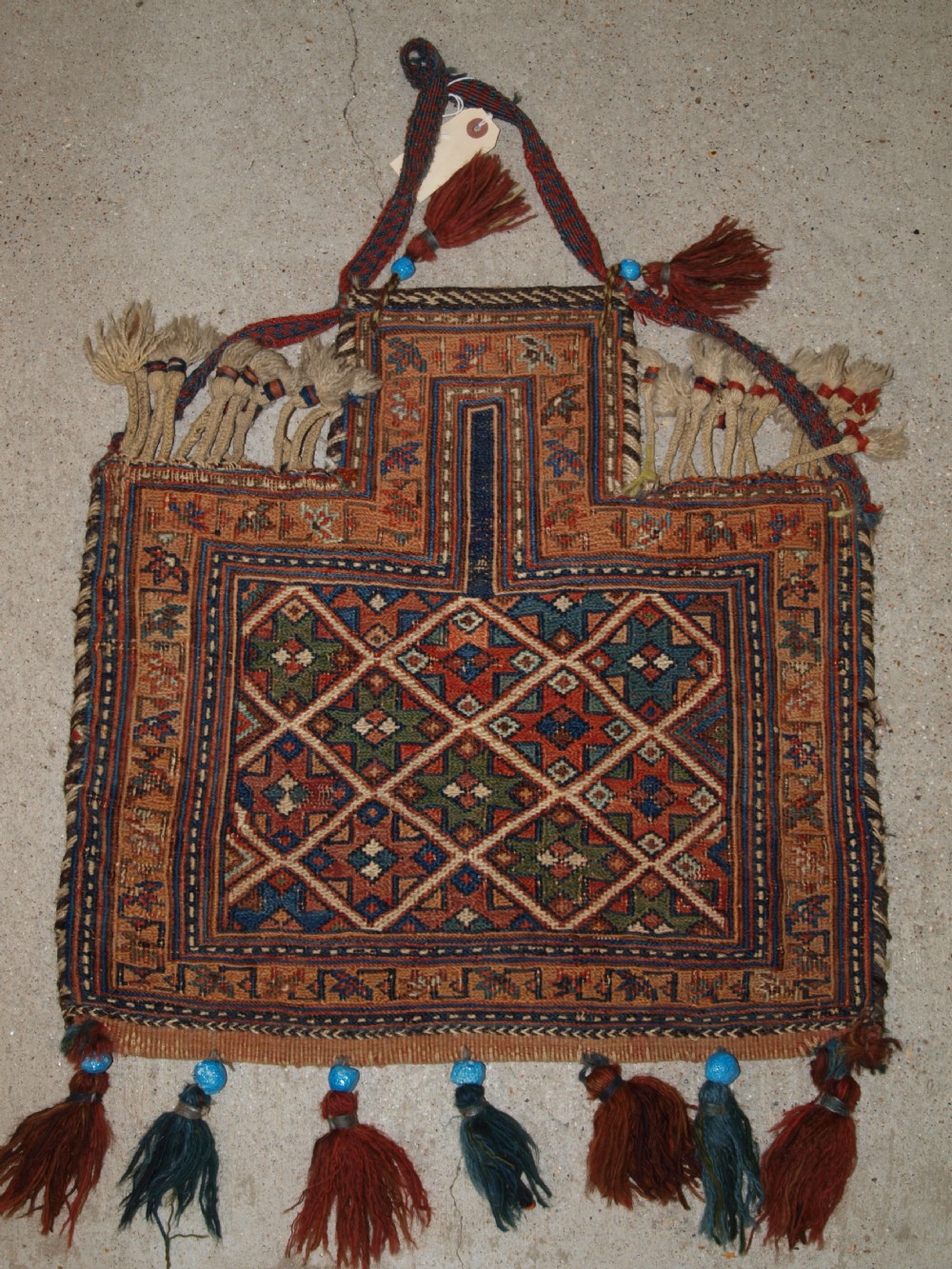 antique salt bag by the afshar tribe soumak work superb late 19th century