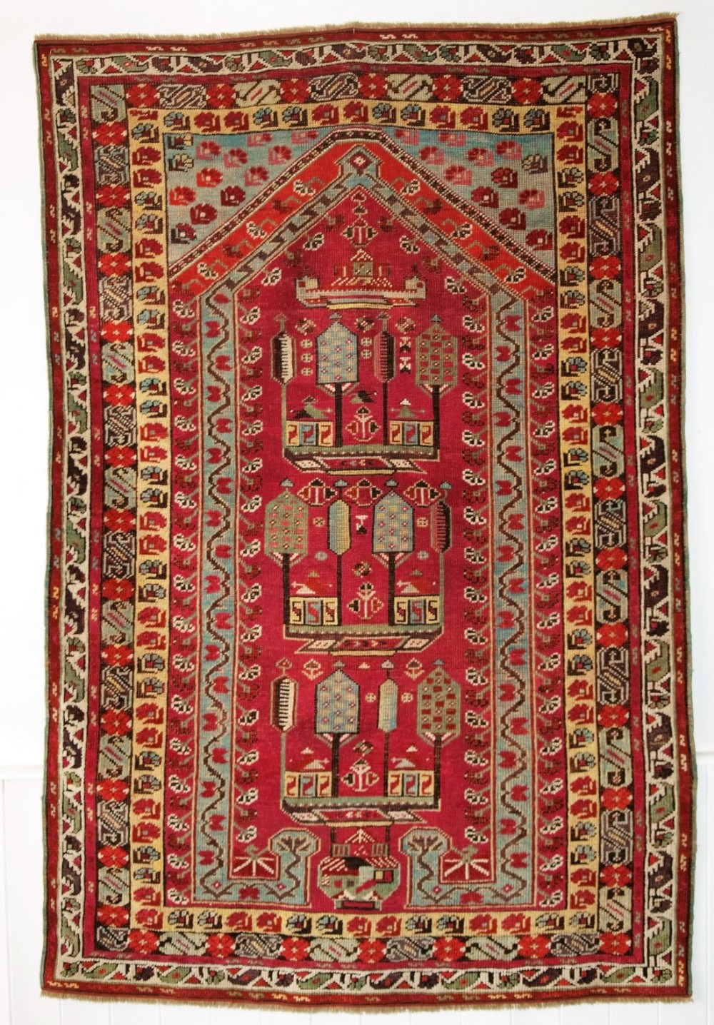 antique turkish kirsehir village prayer rug 2nd half 19th century