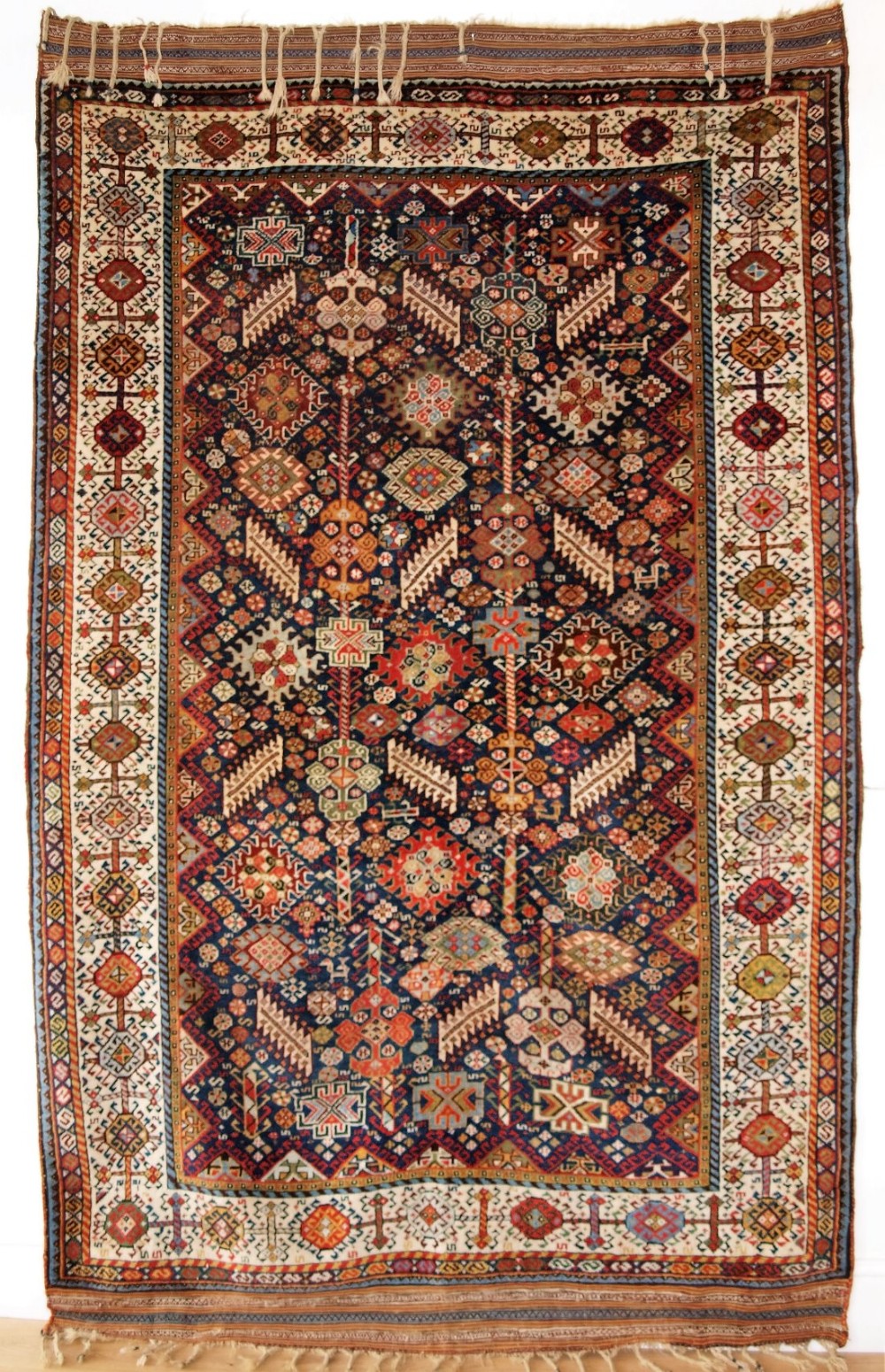antique south west persian shekarlu qashqai rug excellent design soft wool a superb rug circa 1880