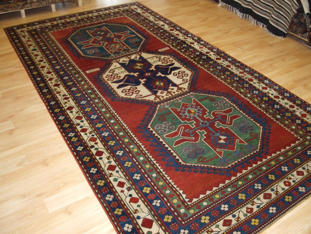 antique caucasian lori pambak rug dated outstanding colours bold design circa 1900