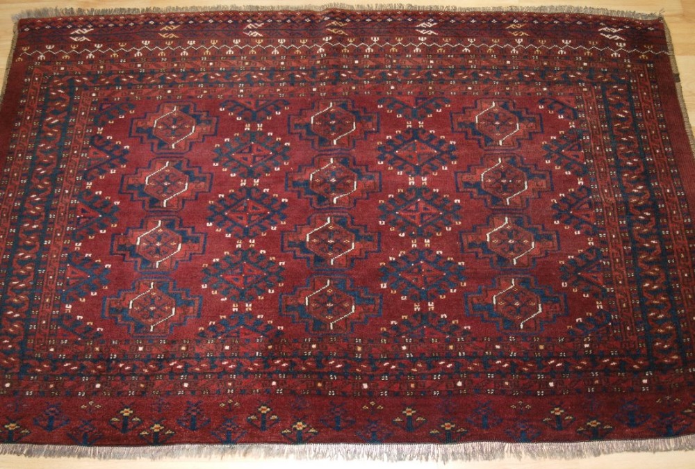 antique ersari turkmen chuval 12 gul design superb full pile condition circa 1900