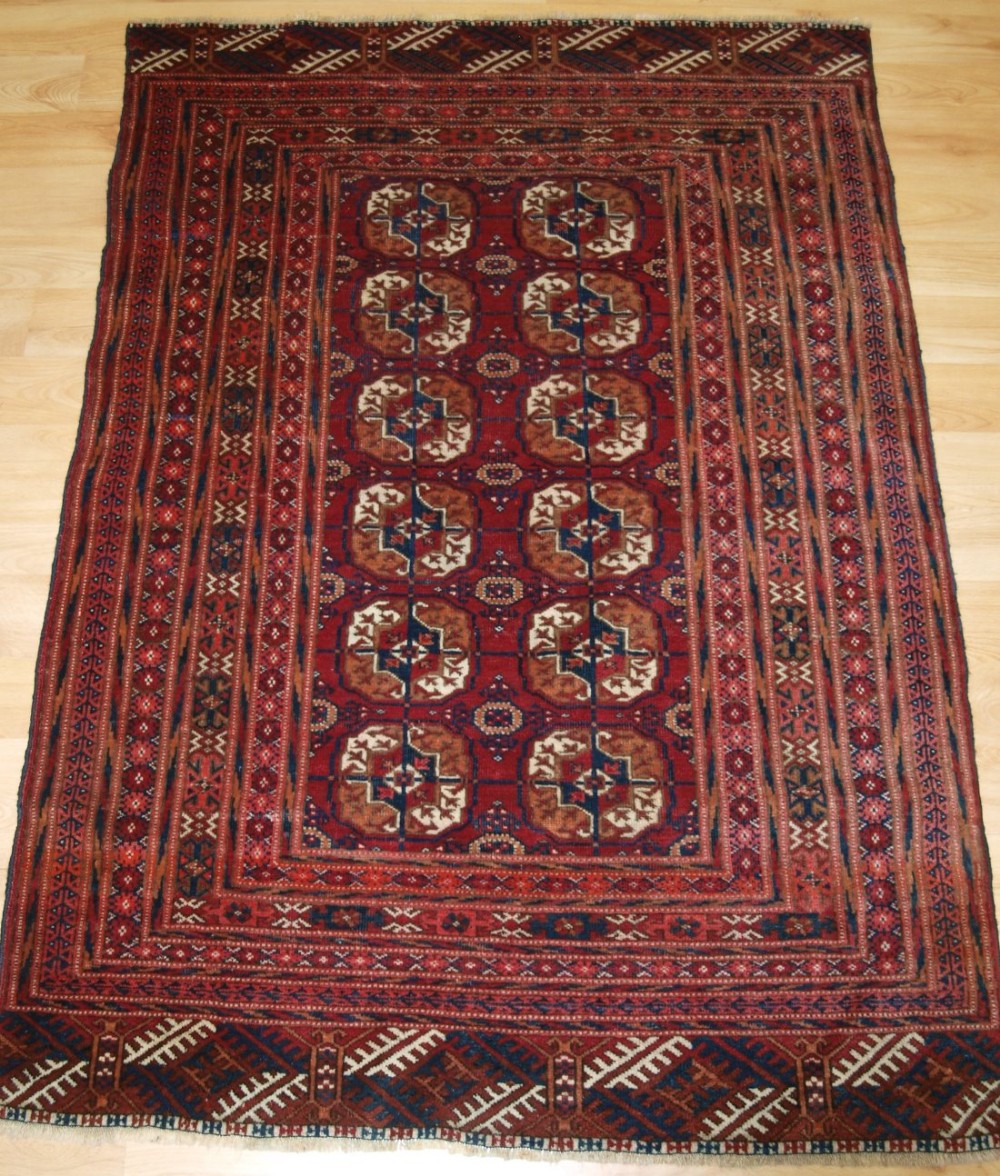 antique tekke turkmen rug of small size and fine weave circa 1900