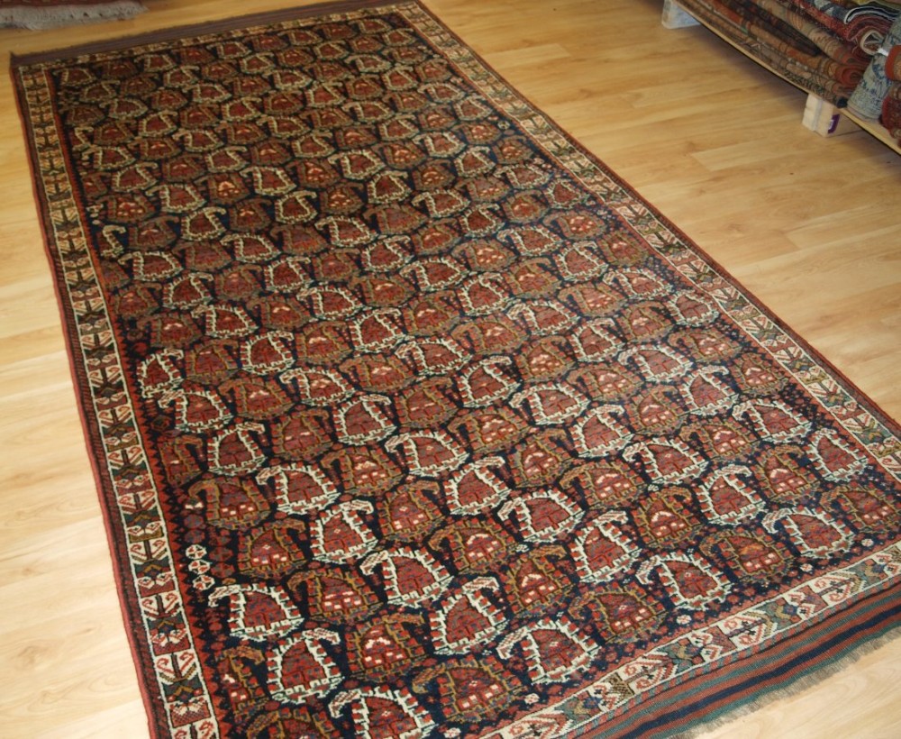 antique persian kurdish or afshar rug of large size with all over boteh design circa 1900