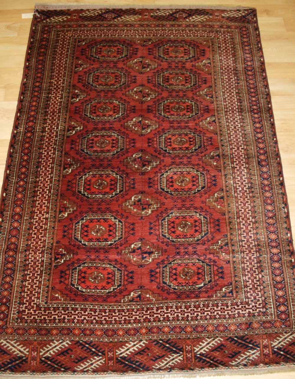 antique tekke turkmen rug salor turreted guls very fine weave velvet like pile circa 1900