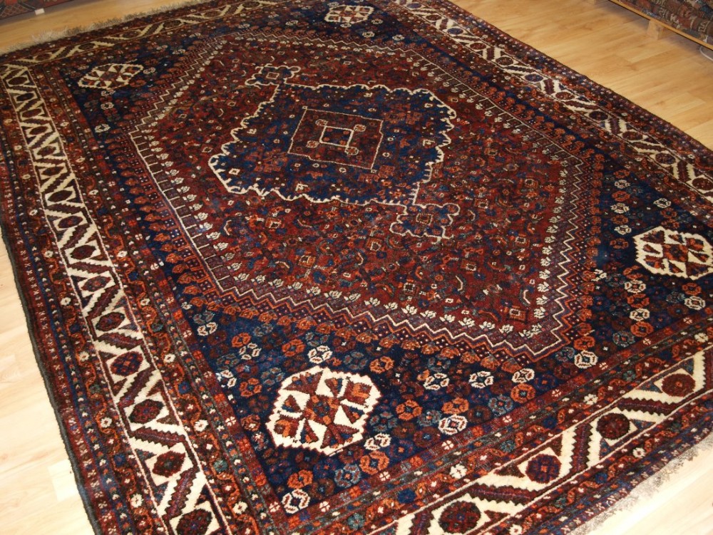 old shiraz region carpet with tribal design great condition circa 1920