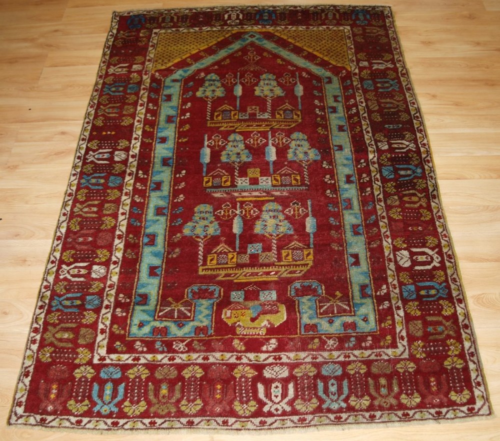 antique turkish kirsehir village prayer rug circa 1900 one of a pair 1