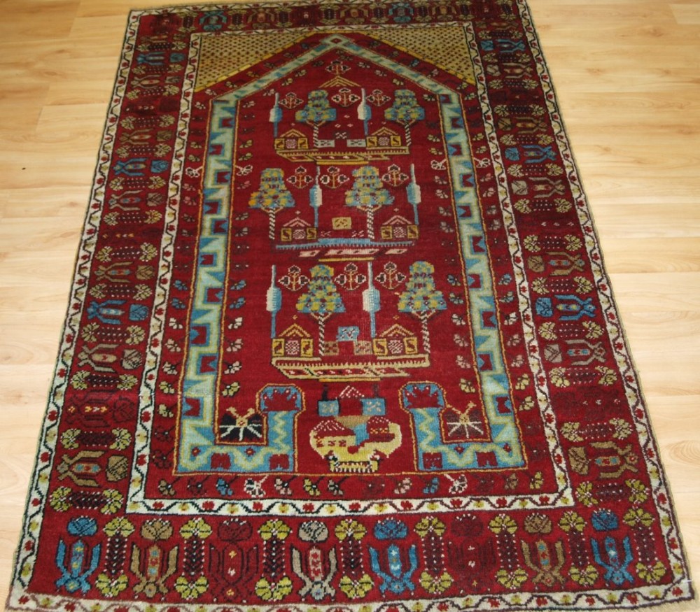 antique turkish kirsehir village prayer rug circa 1900 one of a pair 2