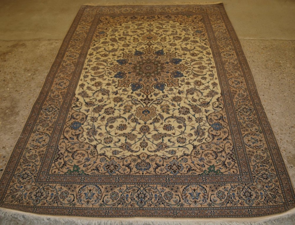 old persian nain rug wool silk on a silk foundation perfect condition 50 years old